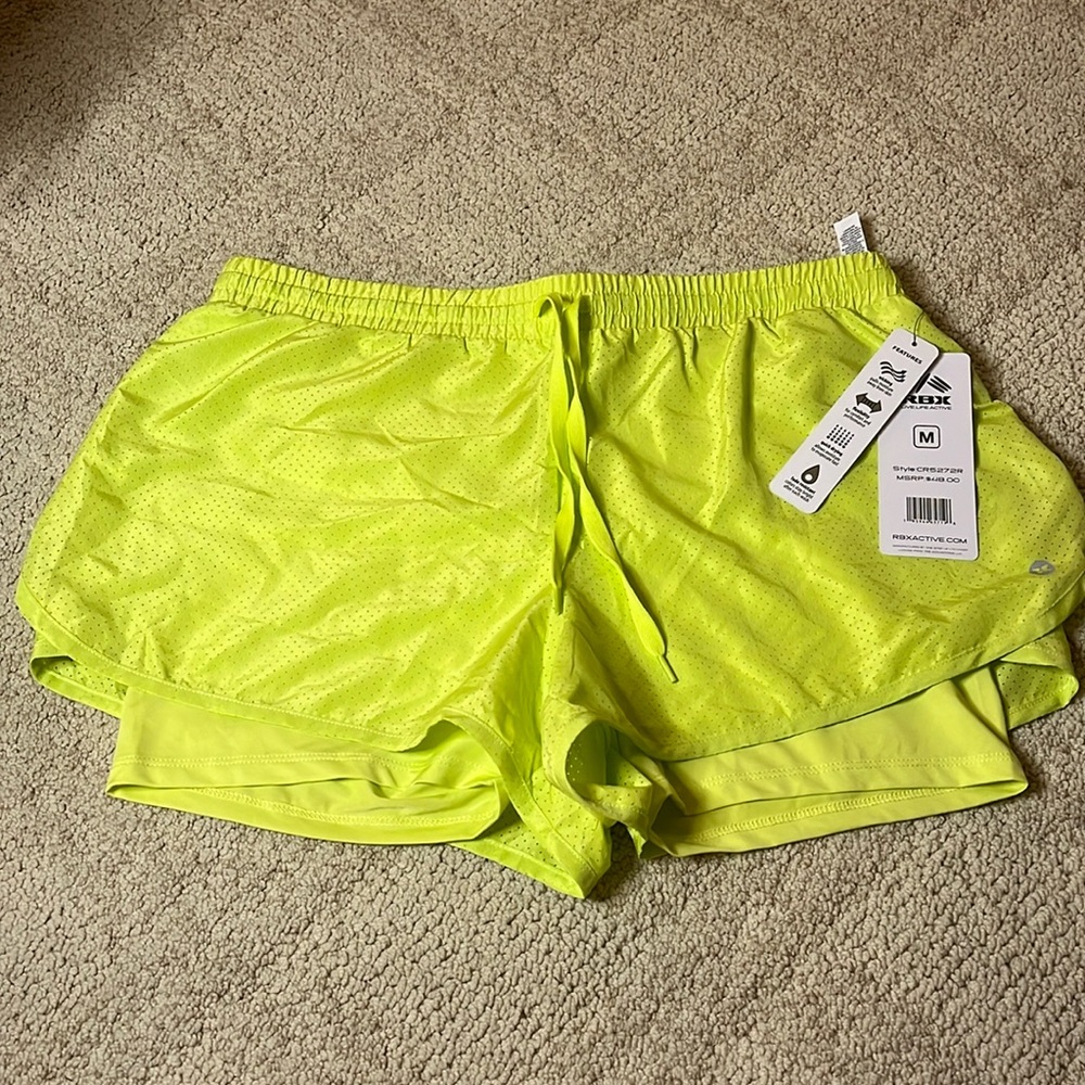 RBX‎ running shorts neon yellow NWT